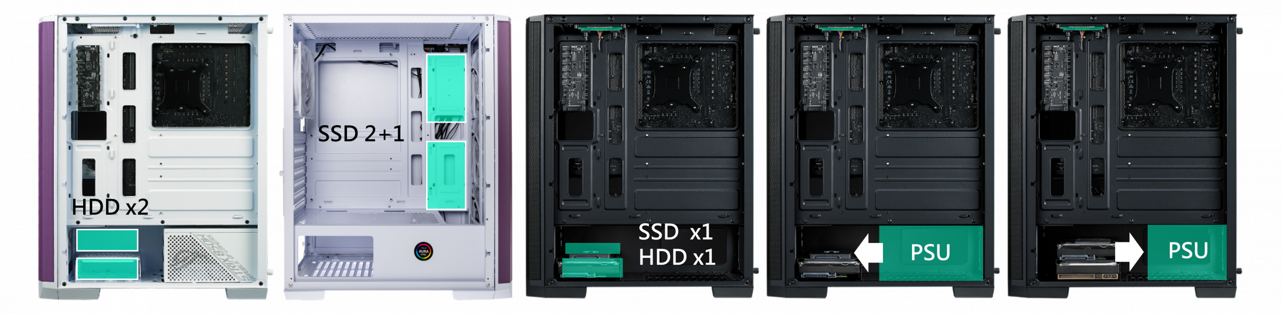 Obudowa do komputera BitFenix Nova Mesh SE TG ARGB, hartowane szkło, czarna