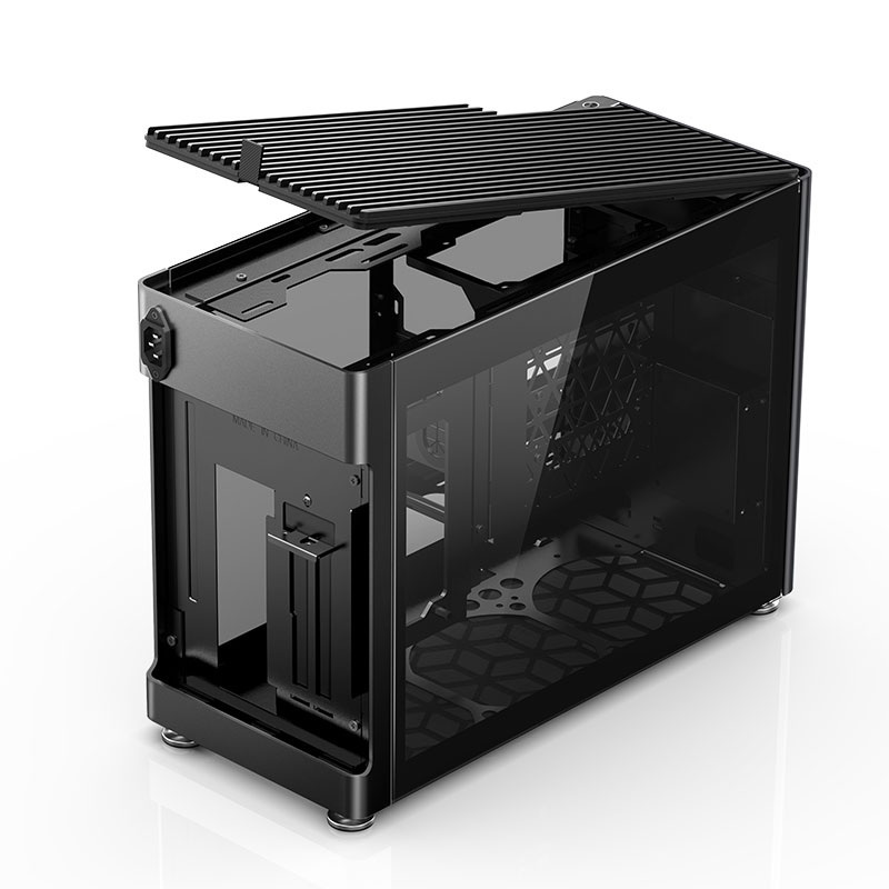 Obudowa do komputera Jonsplus i100 Pro ITX, hartowane szkło czarna Obudowa do komputera Jonsplus i100 Pro ITX, hartowane szkło czarna
