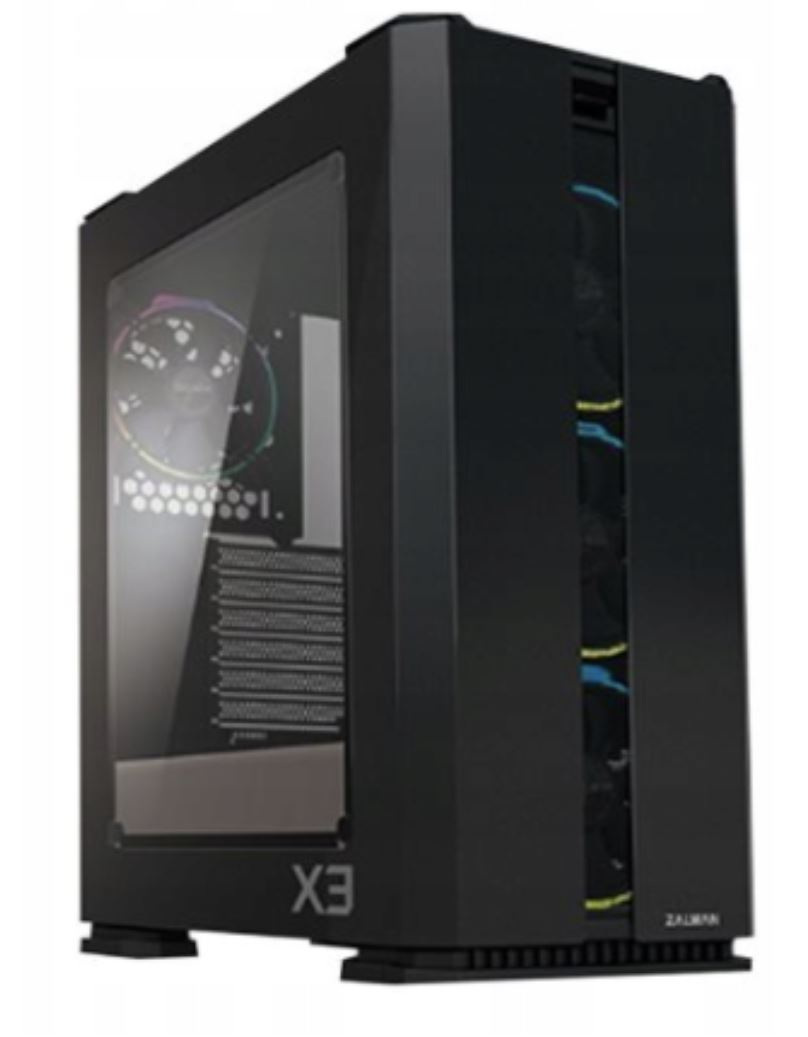 Obudowa do komputera Zalman X3 Midi-Tower, hartowane szkło, ARGB, czarna