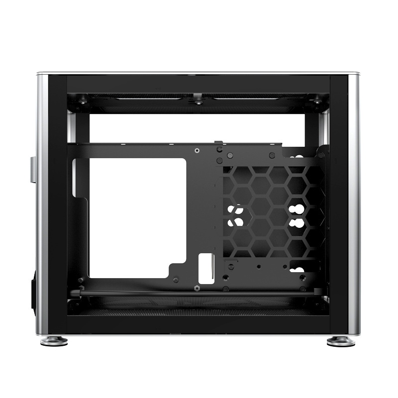 Obudowa do komputera Jonsbo A4 ITX, hartowane szkło srebrna