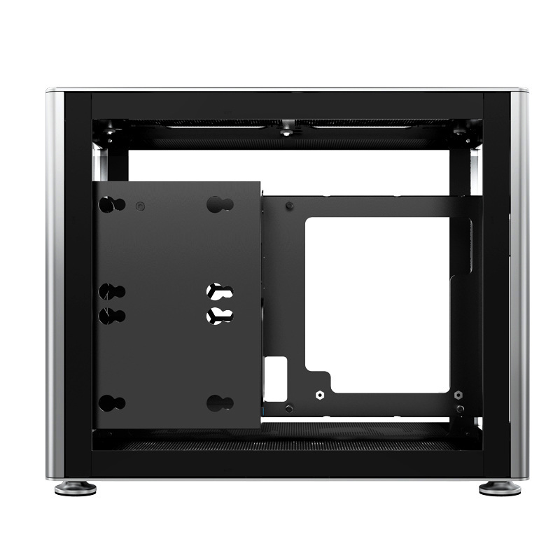 Obudowa do komputera Jonsbo A4 ITX, hartowane szkło srebrna