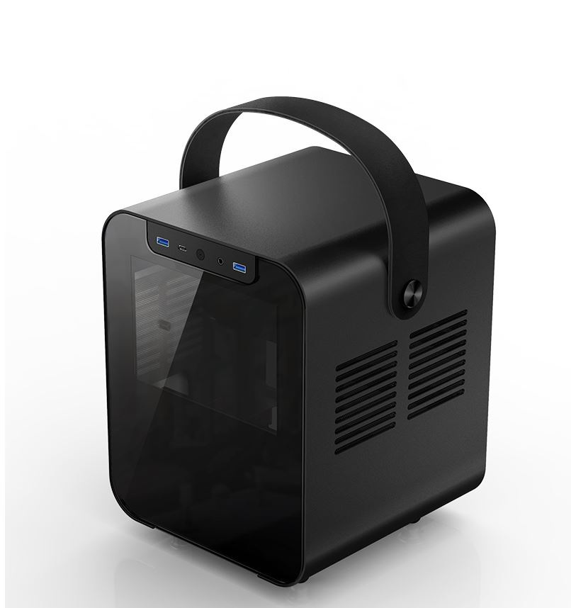 Obudowa do komputera Jonsplus BO 100 ITX, hartowane szkło czarna