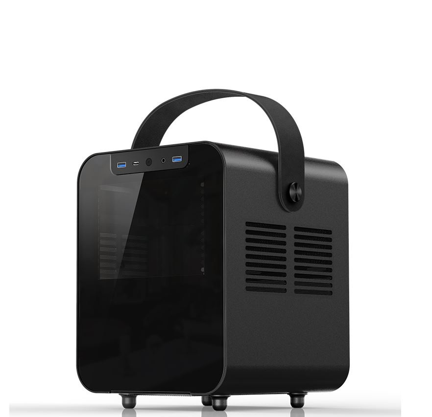 Obudowa do komputera Jonsplus BO 100 ITX, hartowane szkło czarna