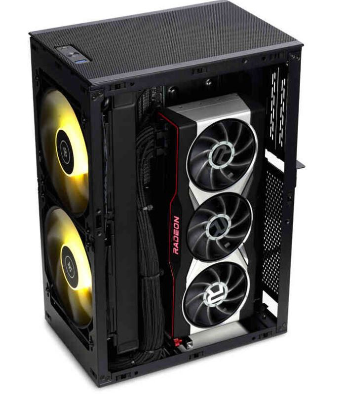 Obudowa do komputera Ssupd Meshlicious ITX, hartowane szkło, czarna