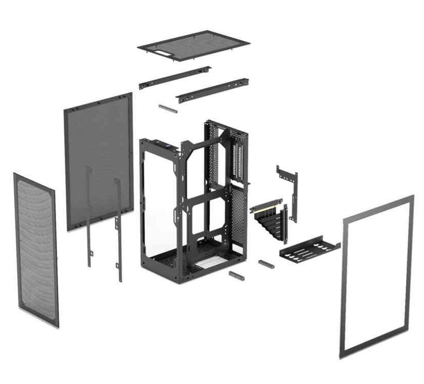 Obudowa do komputera Ssupd Meshlicious ITX, hartowane szkło, czarna