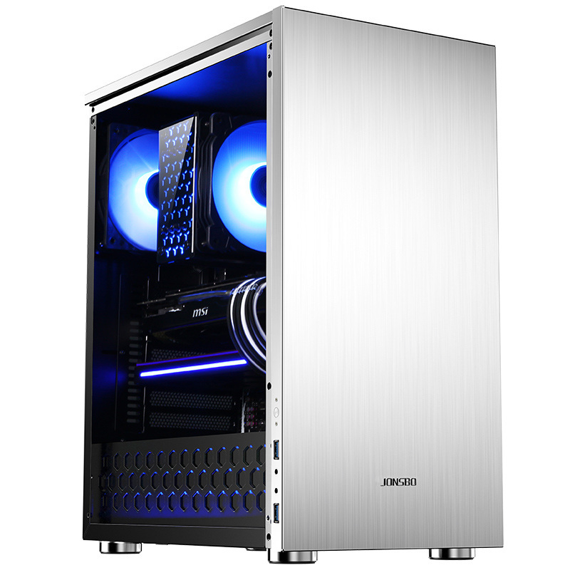 Obudowa do komputera Jonsbo C5 Midi-Tower, hartowane szkło srebrna