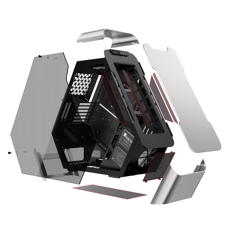 Obudowa do komputera Jonsbo TR03-A Showcase, hartowane szkło srebrna Obudowa do komputera Jonsbo TR03-A Showcase, hartowane szkło srebrna