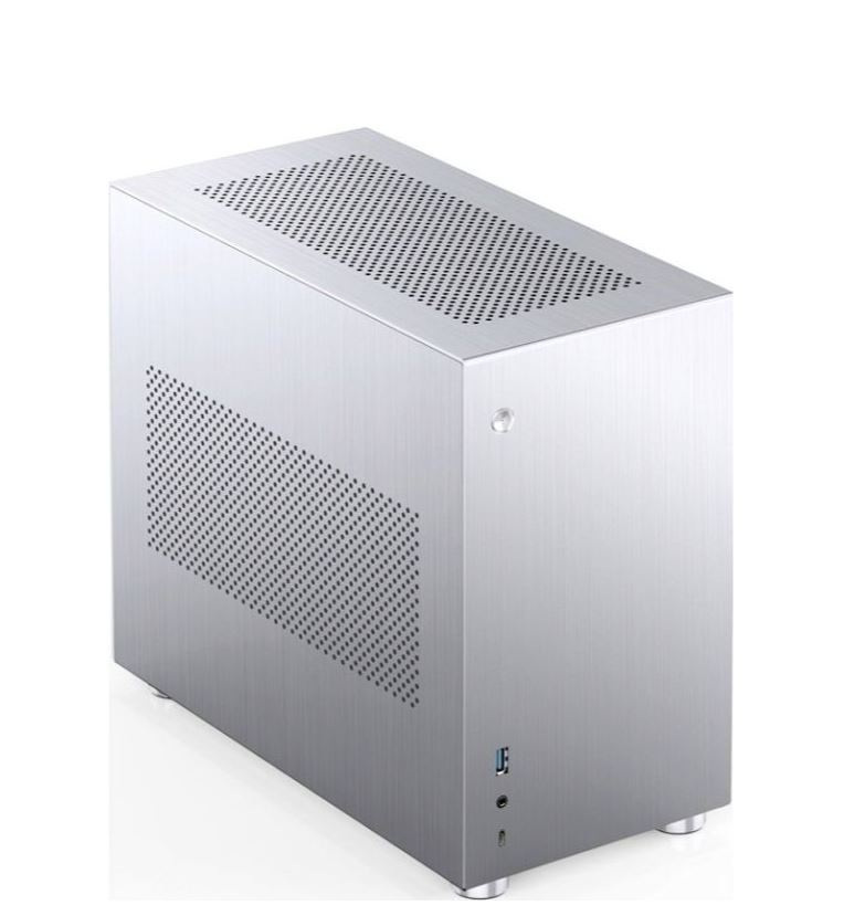 Obudowa do komputera Jonsbo V10 ITX, hartowane szkło srebrna