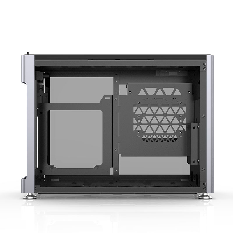 Obudowa do komputera Jonsplus i100 Pro ITX, hartowane szkło srebrna Obudowa do komputera Jonsplus i100 Pro ITX, hartowane szkło srebrna