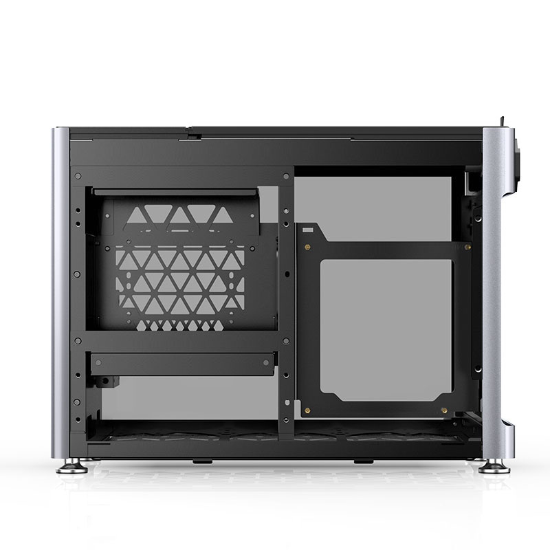 Obudowa do komputera Jonsplus i100 Pro ITX, hartowane szkło srebrna Obudowa do komputera Jonsplus i100 Pro ITX, hartowane szkło srebrna