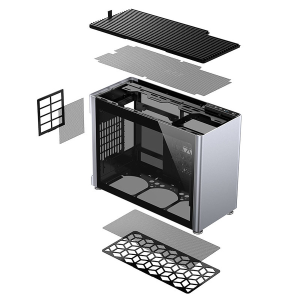 Zdjęcie produktu: Obudowa do komputera Jonsplus i100 Pro ITX, hartowane szkło srebrna Zdjęcie produktu: Obudowa do komputera Jonsplus i100 Pro ITX, hartowane szkło srebrna