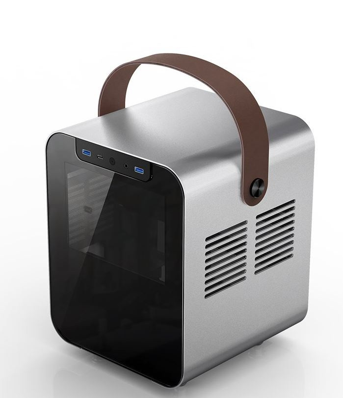 Obudowa do komputera Jonsplus BO 100 ITX, hartowane szkło srebrna