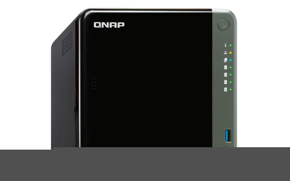 Zdjęcie produktu: Serwer plików QNAP TS-453D-4G rozbudowany do 16G 4-bay, Celeron J4125 quad-core 2.0 GHz, 16G RAM DDR4, 2x 2,5 GbE LAN, 2xUSB 2.0, 2xUSB 3.2, 1xHDMI, 1x PCIe Gen 2x2