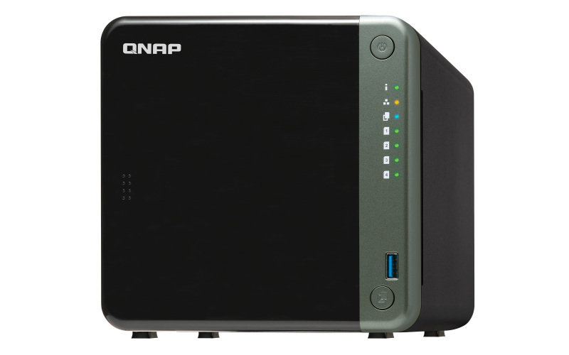 Serwer plików QNAP TS-453D-4G rozbudowany do 16G 4-bay, Celeron J4125 quad-core 2.0 GHz, 16G RAM DDR4, 2x 2,5 GbE LAN, 2xUSB 2.0, 2xUSB 3.2, 1xHDMI, 1x PCIe Gen 2x2
