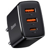 Miniatura zdjęcia: Ładowarka sieciowa Baseus Compact Quick Charger, 2x USB, 1x USB TYP-C PD, 3A, 30W - czarna (CCXJ-E01)