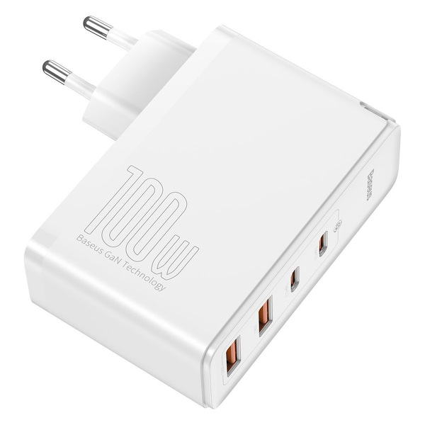 Zdjęcie produktu: Ładowarka sieciowa Baseus GaN2 Pro 100W, 2x USB A + 2x USB Typ-C - biała (CCGAN2P-L02) Zdjęcie produktu: Ładowarka sieciowa Baseus GaN2 Pro 100W, 2x USB A + 2x USB Typ-C - biała (CCGAN2P-L02)
