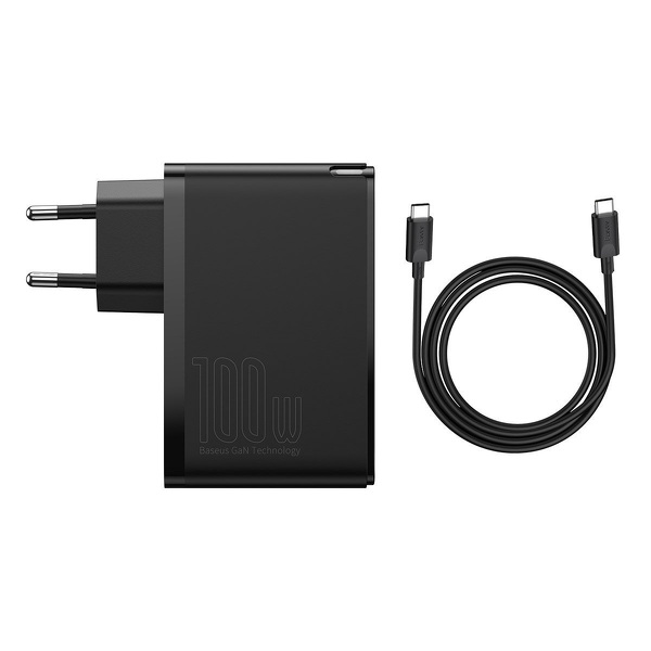 Zdjęcie produktu: Ładowarka sieciowa Baseus GaN2 Pro 100W, 2x USB A + 2x USB Typ-C - czarna (CCGAN2P-L01)