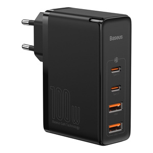 Miniatura produktu: Ładowarka sieciowa Baseus GaN2 Pro 100W, 2x USB A + 2x USB Typ-C - czarna (CCGAN2P-L01)