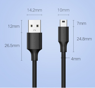 Miniatura produktu: Kabel mini USB - USB-A UGREEN US132, 1,5m - czarny (10385)