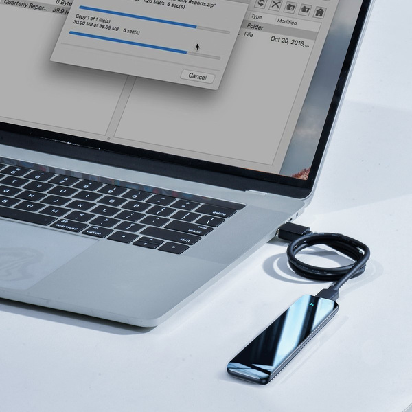 Zdjęcie produktu: Obudowa zewnętrzna na dysk SSD M.2 (SATA) Baseus Full Speed Series, Micro USB - USB-A, 5Gbps - szara (CAYPH-D0G)