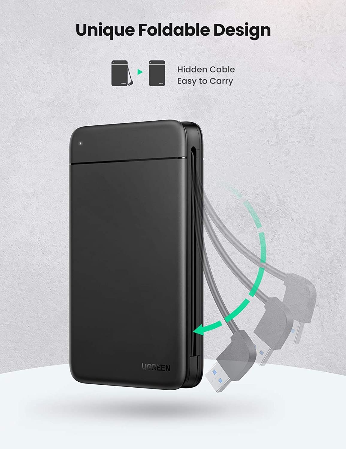 Obudowa zewnętrzna na dysk 2,5" HDD/SSD UGREEN CM352, SATA III, USB-A 3.0 (80555)