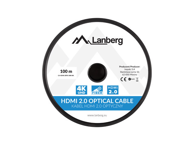 Lanberg Kabel HDMI M/M V2.0 100m optyczny Lanberg Kabel HDMI M/M V2.0 100m optyczny