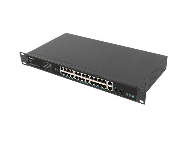 Switch Lanberg 24x 100mb POE+/2x Combo Rack 19" Gigabit Ethernet 360W V2