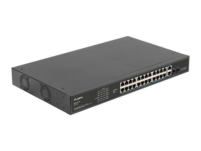 Switch Lanberg 24x 100mb POE+/2x Combo Rack 19" Gigabit Ethernet 360W V2