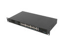 Miniatura zdjęcia: Switch Lanberg 24x 100mb POE+/2x Combo Rack 19" Gigabit Ethernet 360W V2