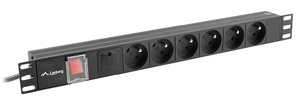 Listwa zasilająca Lanberg Rack PDU 19" 1U 16a 6x 230V Pl 2m Czarna
