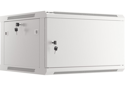 Miniatura produktu: Szafa Instalacyjna Rack Wisząca 19" 6U 600x600 Szara Drzwi Metalowe Lanberg (Flat Pack)