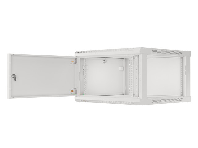 Szafa Instalacyjna Rack Wisząca 19" 6U 600x600 Szara Drzwi Metalowe Lanberg (Flat Pack)