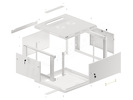 Miniatura zdjęcia: Szafa Instalacyjna Rack Wisząca 19" 6U 600x600 Szara Drzwi Metalowe Lanberg (Flat Pack)