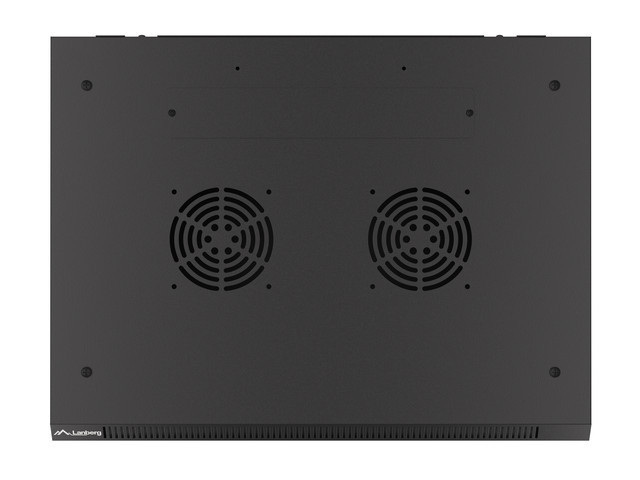 Szafa Instalacyjna Rack Wisząca 19" 12U 600x450 Czarna Drzwi Metalowe Lanberg (Flat Pack)