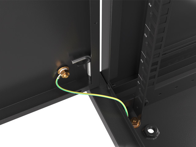 Szafa Instalacyjna Rack Wisząca 19" 9U 600x450 Czarna Drzwi Metalowe Lanberg (Flat Pack)