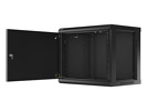 Miniatura zdjęcia: Szafa Instalacyjna Rack Wisząca 19" 9U 600x450 Czarna Drzwi Metalowe Lanberg (Flat Pack)