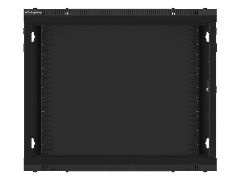 Zdjęcie produktu: Szafa Instalacyjna Rack Wisząca 19" 9U 600x600 Czarna Drzwi Metalowe Lanberg (Flat Pack)