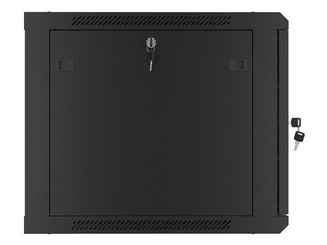 Szafa Instalacyjna Rack Wisząca 19" 9U 600x600 Czarna Drzwi Metalowe Lanberg (Flat Pack)