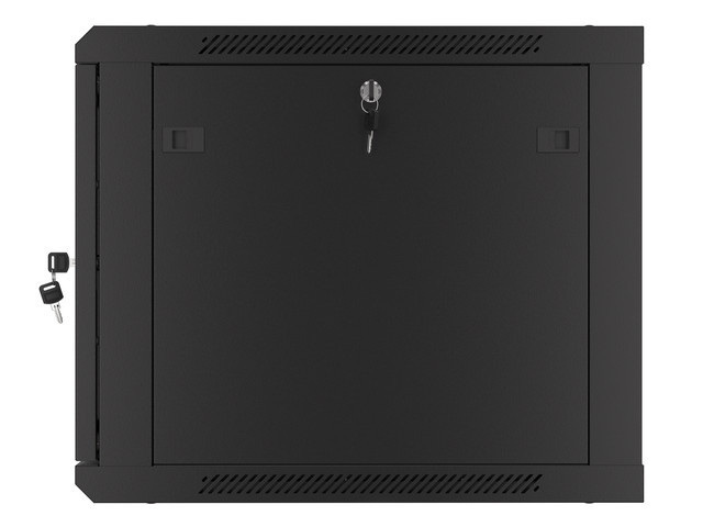 Szafa Instalacyjna Rack Wisząca 19" 9U 600x600 Czarna Drzwi Metalowe Lanberg (Flat Pack)