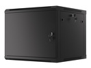 Miniatura zdjęcia: Szafa Instalacyjna Rack Wisząca 19" 9U 600x600 Czarna Drzwi Metalowe Lanberg (Flat Pack)