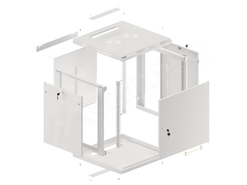 Zdjęcie produktu: Szafa Instalacyjna Rack Wisząca 19" 12U 600x600 Szara Drzwi Metalowe Lanberg (Flat Pack)