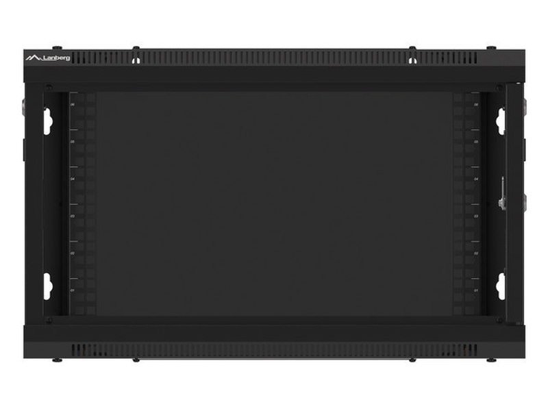 Zdjęcie produktu: Szafa Instalacyjna Rack Wisząca 19" 6U 600x450 Czarna Drzwi Metalowe Lanberg (Flat Pack)