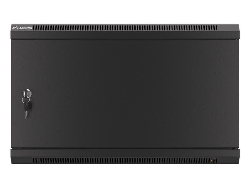 Zdjęcie produktu: Szafa Instalacyjna Rack Wisząca 19" 6U 600x450 Czarna Drzwi Metalowe Lanberg (Flat Pack)