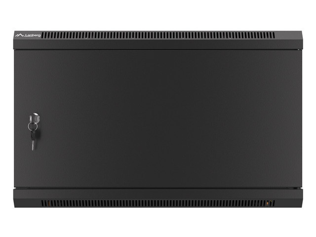 Szafa Instalacyjna Rack Wisząca 19" 6U 600x450 Czarna Drzwi Metalowe Lanberg (Flat Pack)