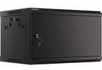 Szafa Instalacyjna Rack Wisząca 19" 6U 600x450 Czarna Drzwi Metalowe Lanberg (Flat Pack)