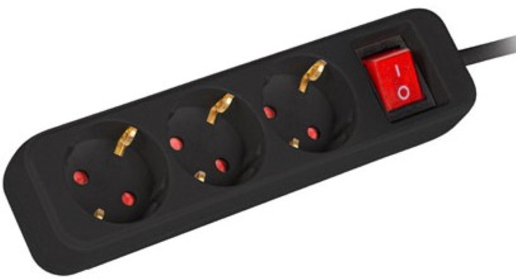 Lanberg listwa 1.5m 3x 230V Schuko wyłącznik