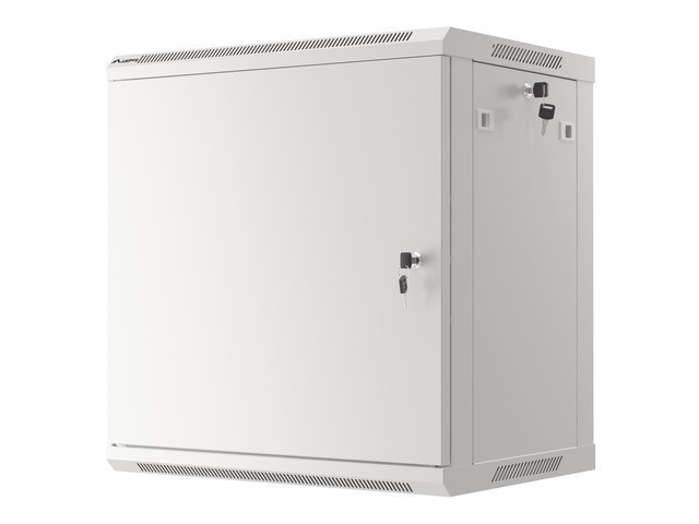 Szafa Instalacyjna Rack Wisząca 19" 12U 600x450 Szara Drzwi Metalowe Lanberg (Flat Pack)