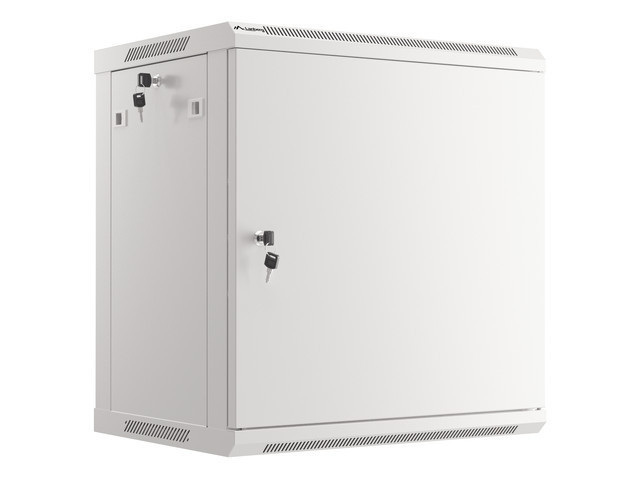Szafa Instalacyjna Rack Wisząca 19" 12U 600x450 Szara Drzwi Metalowe Lanberg (Flat Pack)