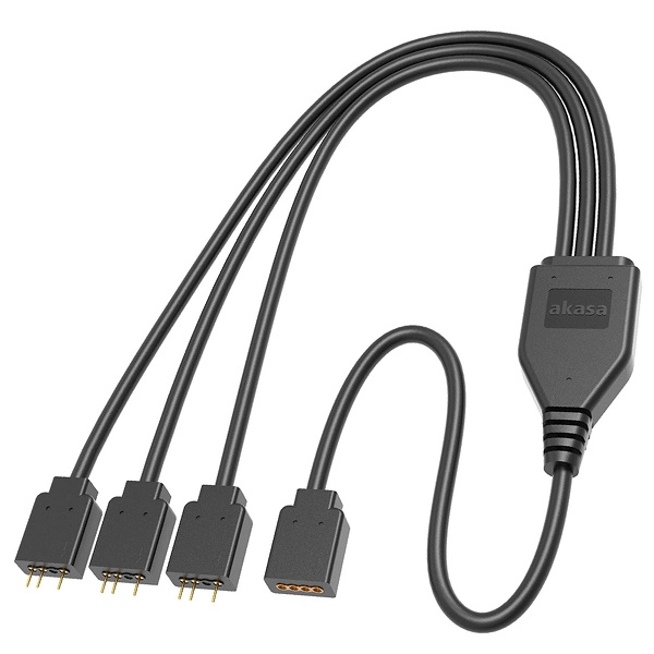Zdjęcie produktu: Akasa Rozgałęziacz ARGB LED 3-pin 50cm (AK-CBLD07-50BK)
