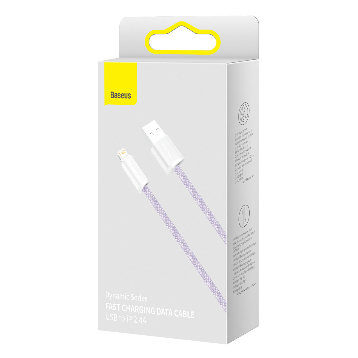 Kabel przewód USB - Lightning / iPhone 200cm Baseus Dynamic 2.4A - fioletowy (CALD000505)